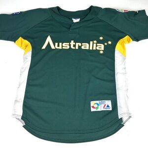 Majestic Australia 2006 World Baseball Classic Jersey Green Mens Size Large